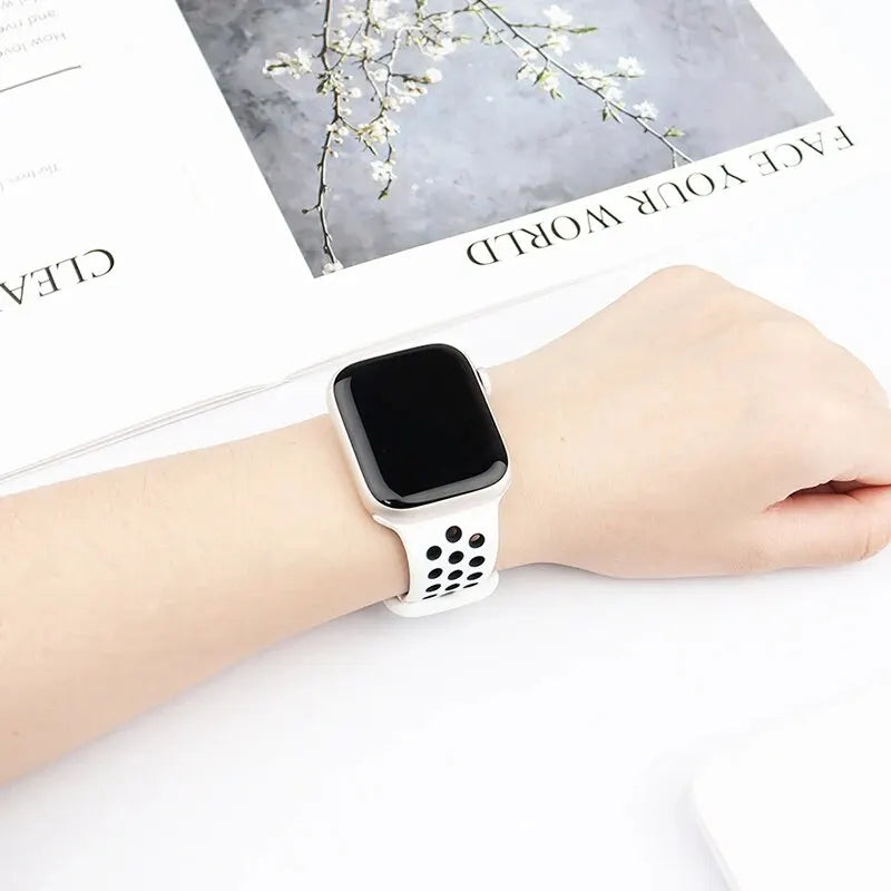 Correa deportiva para Apple Watch de 44 mm, 45 mm, Ultra 2, 49 mm, 40 mm, 41 mm, 42 mm, 45 mm, pulsera de silicona para iWatch Series 9, 8, SE, 7 y 3.