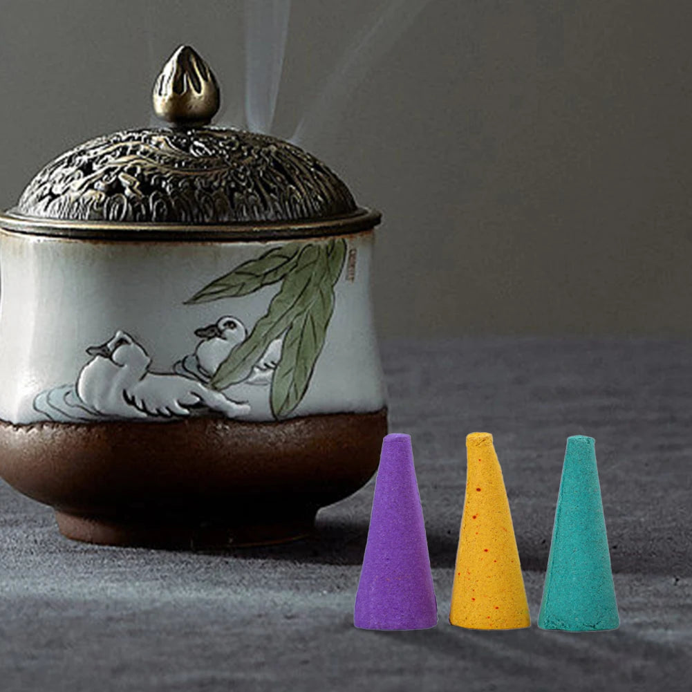 600-60 conos de incienso con reflujo de humo y cascada, de lavanda, con aromas múltiples, ideales para salones de té, salas de yoga y dormitorios.