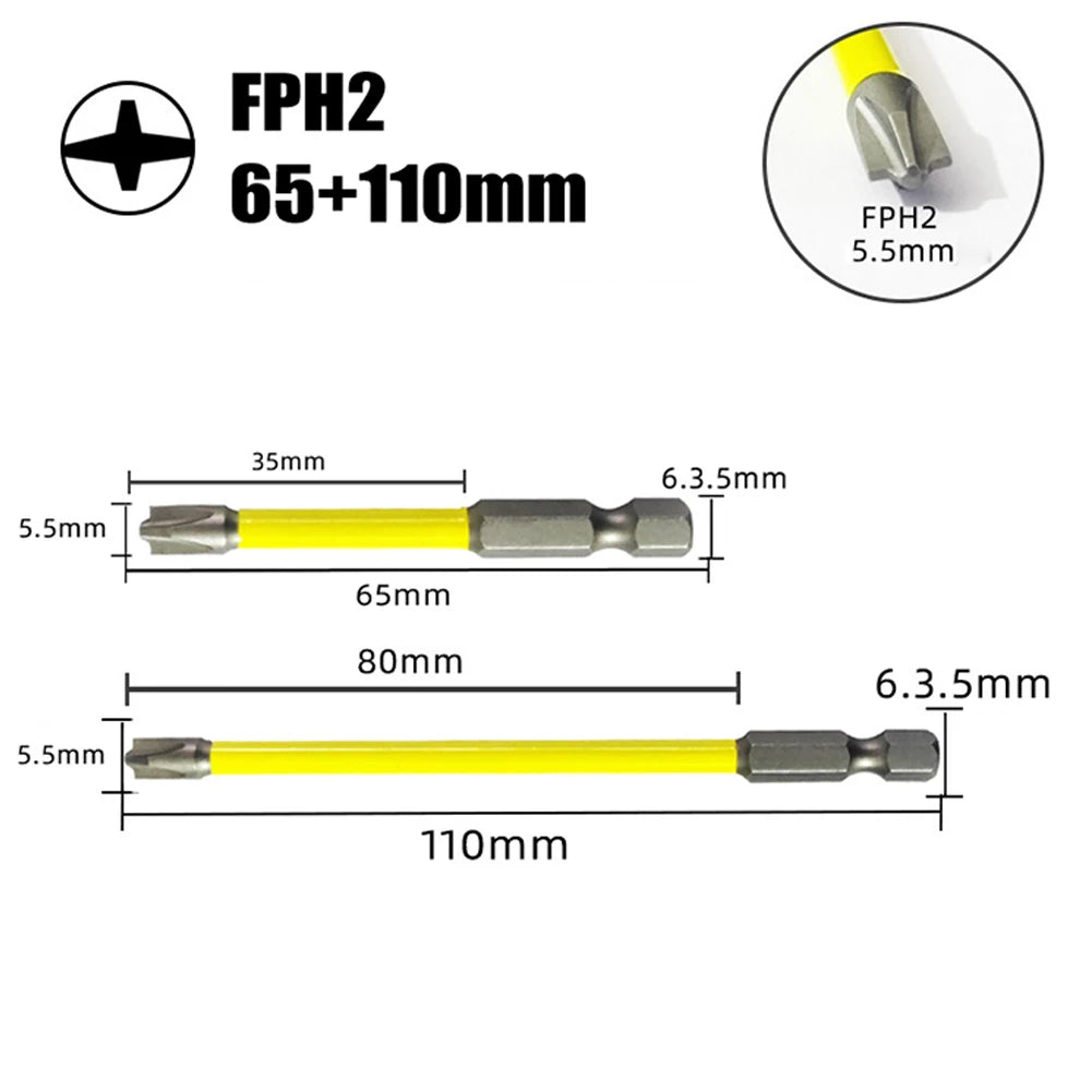 SenNan 65mm 110mm Magnetic Special Slotted Cross Screwdriver Bit For Electrician FPH2 For Socket Switch Hand Tools