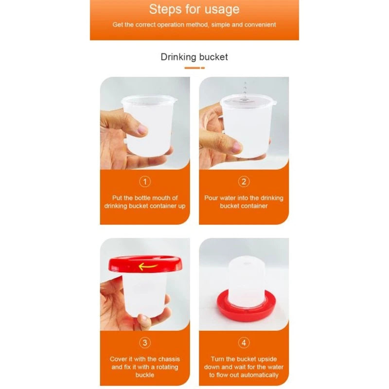 Chick Feeder Waterer Durable Plastic Feeding for Up to 6 Chicks At Once