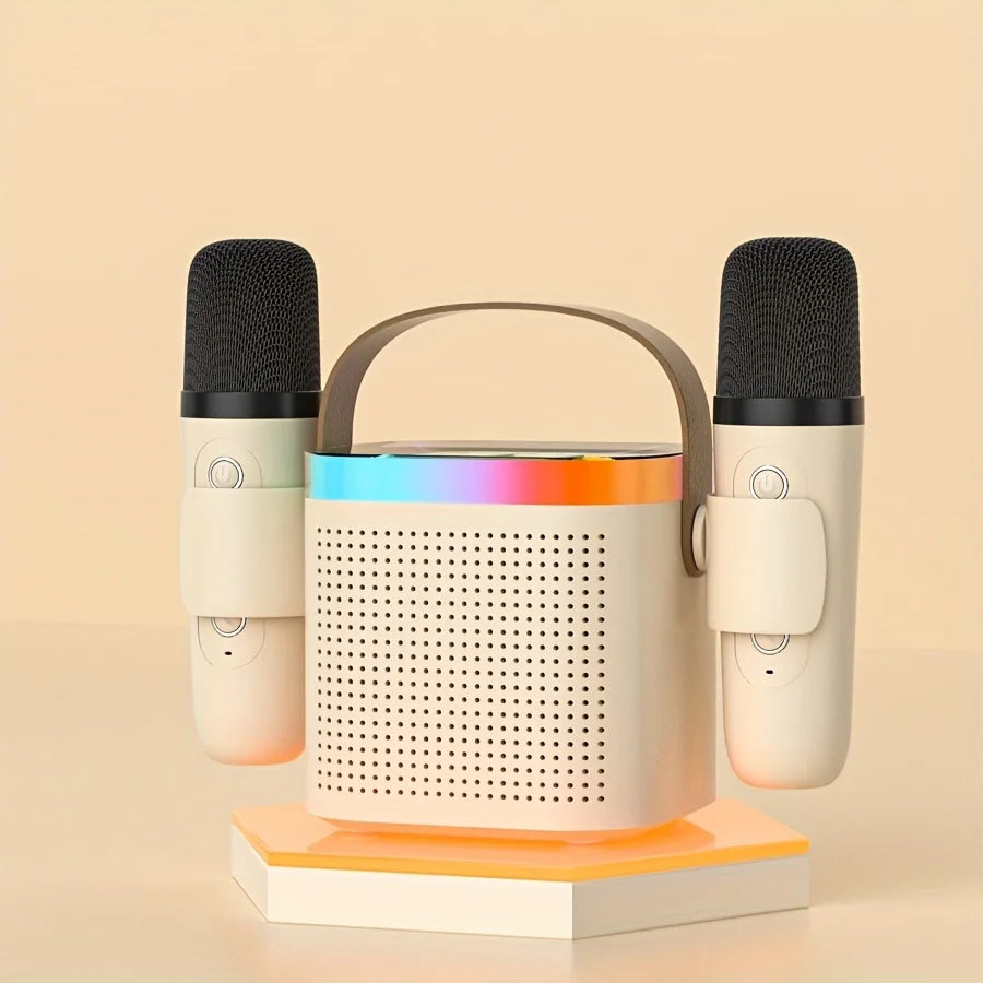 TANALAZ K8 Karaoke Machine Portable Bluetooth 5.1 PA Speaker System with 1-2 Wireless Microphones Home Family Singing Child Gif