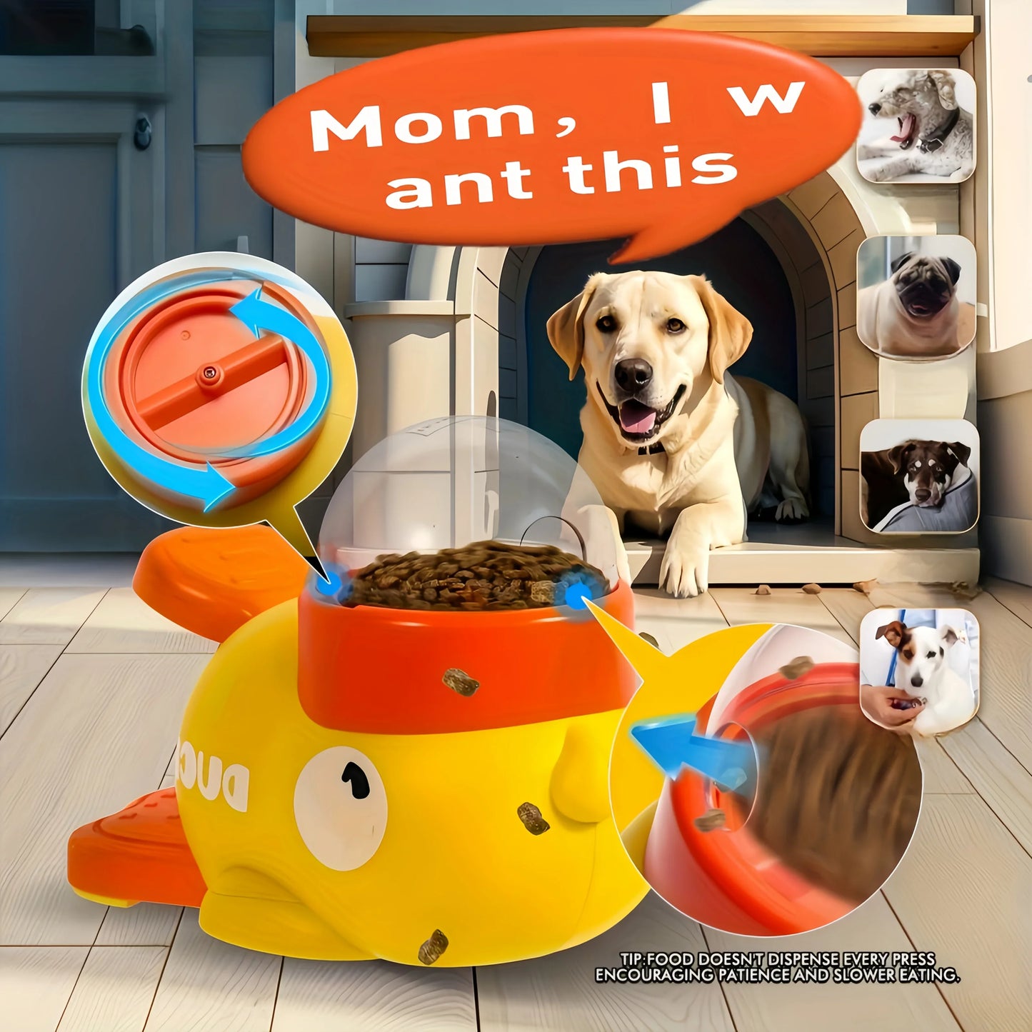 Automatic Pet Feeder Toy - Interactive Slow Feed Bowl for Cats/Dogs, No Battery, Fun Training Reward Game, Plastic