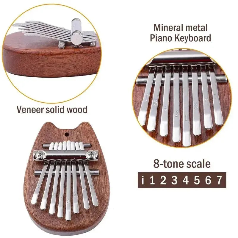 Mini Kalimba de madera de 8 teclas, de alta calidad, exquisito piano de pulgar, marimba musical, buen accesorio colgante, regalo
