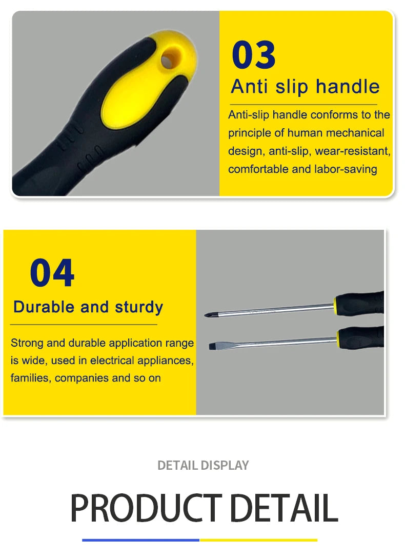 3/4/5/6/8 Inch Rubber-coated Anti-slip Handle Word Cross Strong Magnetic 45# Steel Screwdriver Screwdriver