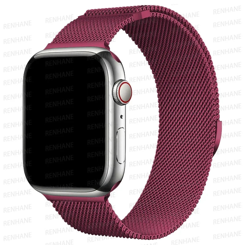 Correa Milanese Loop para Apple Watch Ultra Band 49 mm, 45 mm, 44 mm, 42 mm, 41 mm y 40 mm. Pulseras metálicas para iWatch SE series 9, 8, 7, 6, 5 y 46 mm.