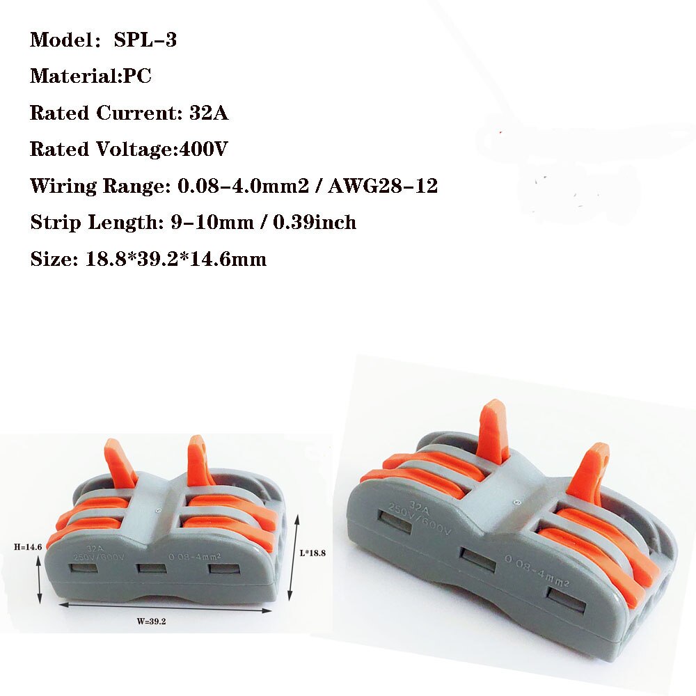 电线连接器SPL-42通用紧凑型接线连接器照明推入式接线端子连接器迷你快速电缆连接器