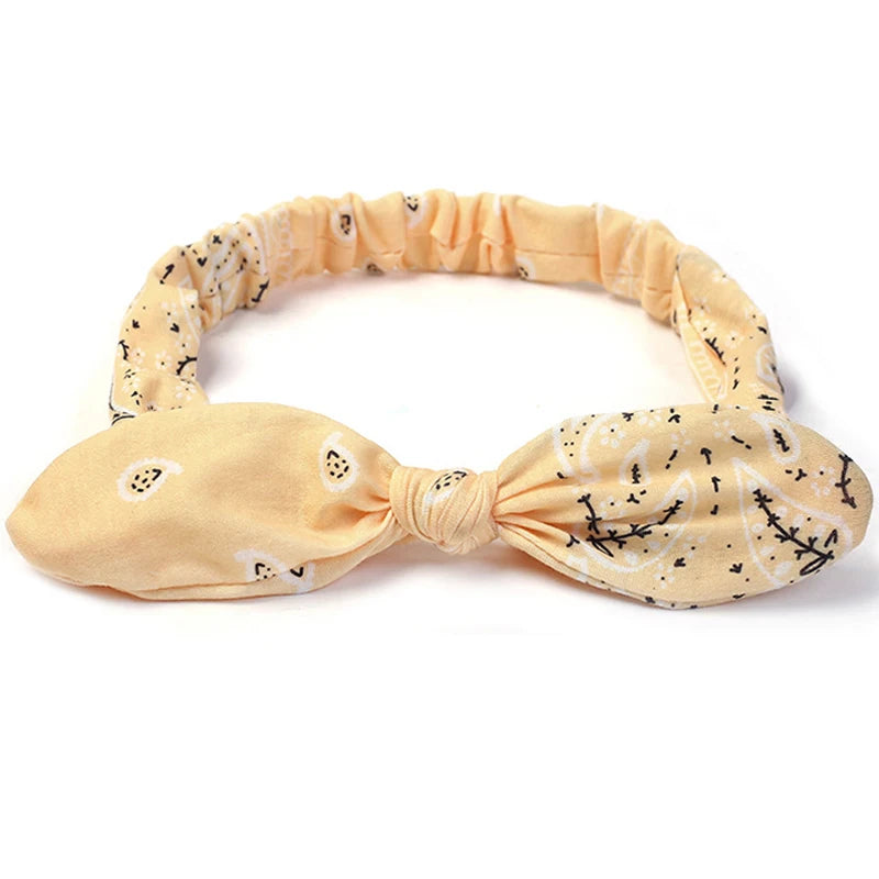 Nuevas diademas bohemias suaves con estampado liso para mujer, bandas elásticas con nudo cruzado vintage, turbantes, bandanas, accesorios para el cabello para niñas.