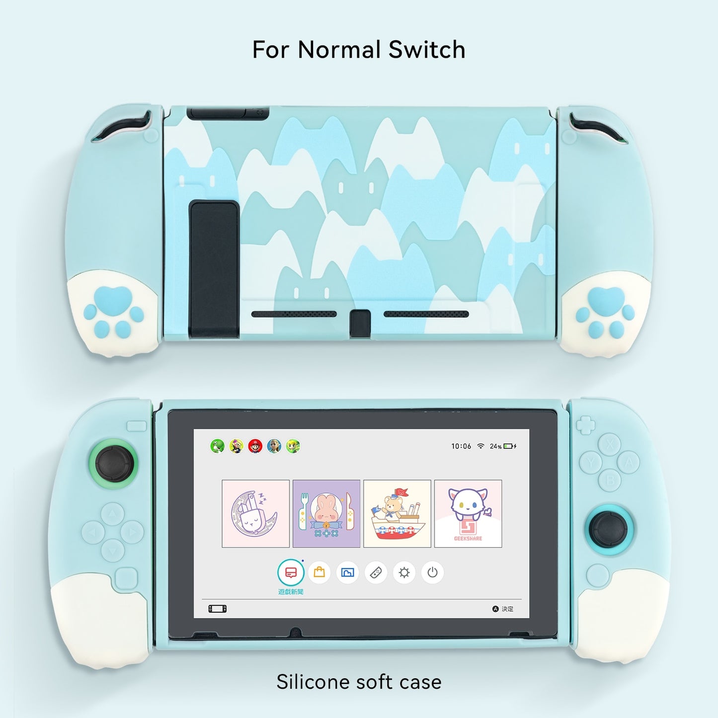 GeekShare Nintendo Switch Shell Silicone Soft Shell 3D Cute Cat Claw Split JoyCon Protective Case For Nintend Switch Accessories