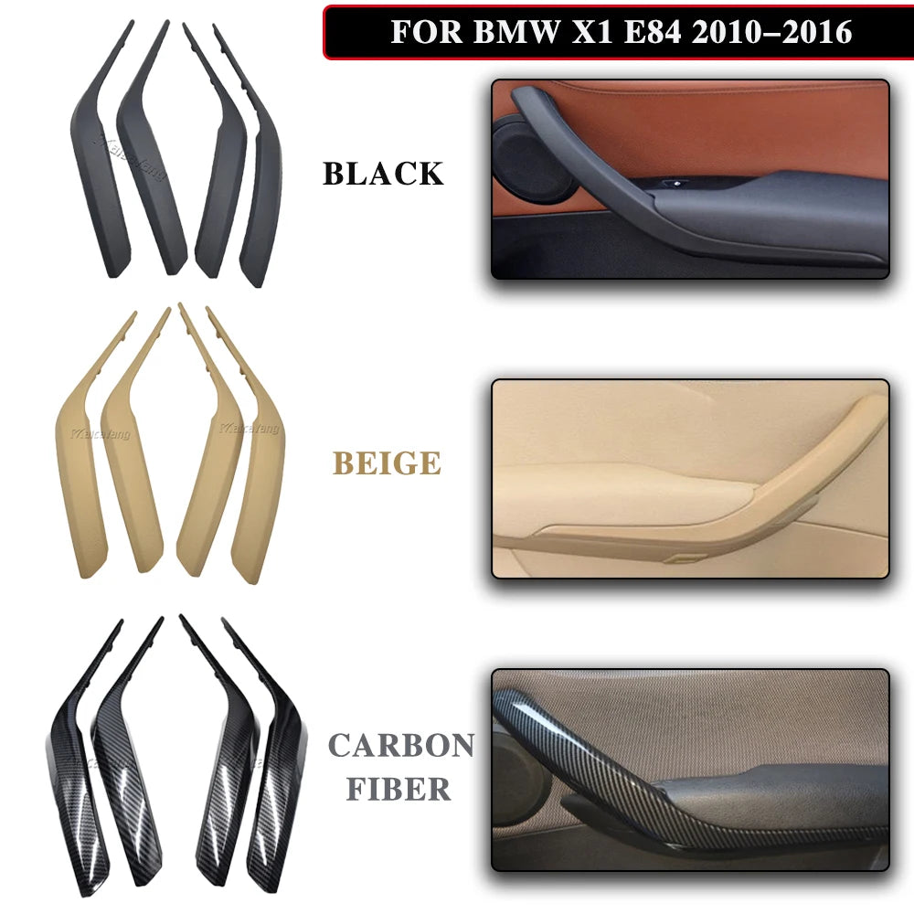 Juego de manijas interiores de coche, reposabrazos de puerta, panel embellecedor para BMW X1 E84 2010 2011 2012 2013 2014 2015 2016