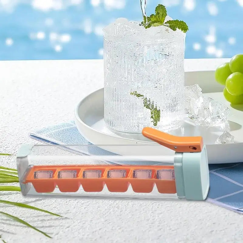 Moldes para cubitos de hielo tipo prensa de 6 compartimentos, bandejas de hielo para congelador, molde cuadrado para cubitos de hielo con compartimentos, bandejas de hielo con tapas, máquina para hacer hielo