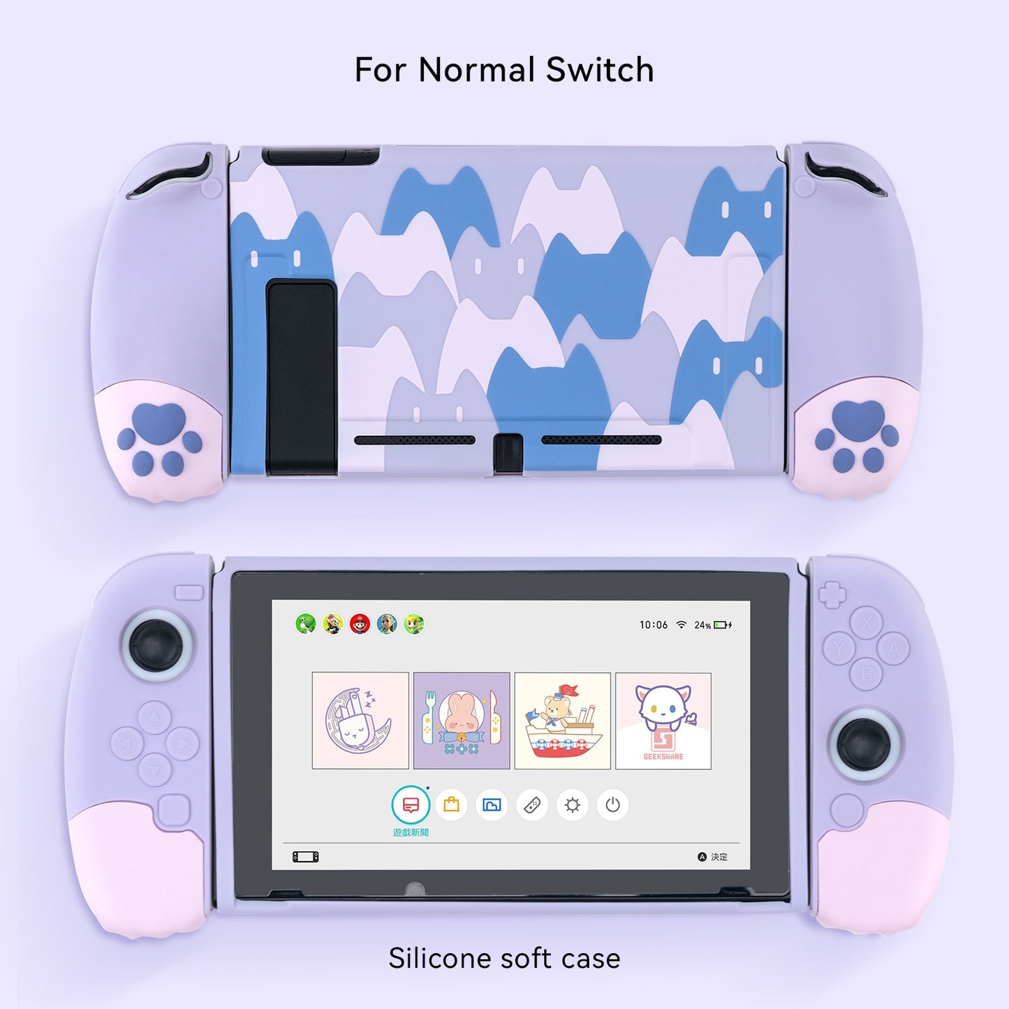 GeekShare Nintendo Switch Shell Silicone Soft Shell 3D Cute Cat Claw Split JoyCon Protective Case For Nintend Switch Accessories