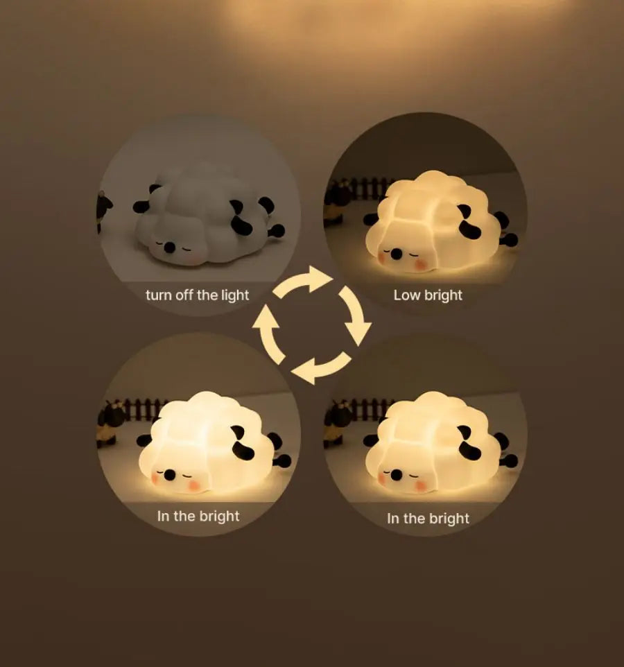 Cute Animal-shape Silicone Night Light Rechargeable Bedside Patting Nightlights For Child Holiday Gift Bedroom Decor Lighting