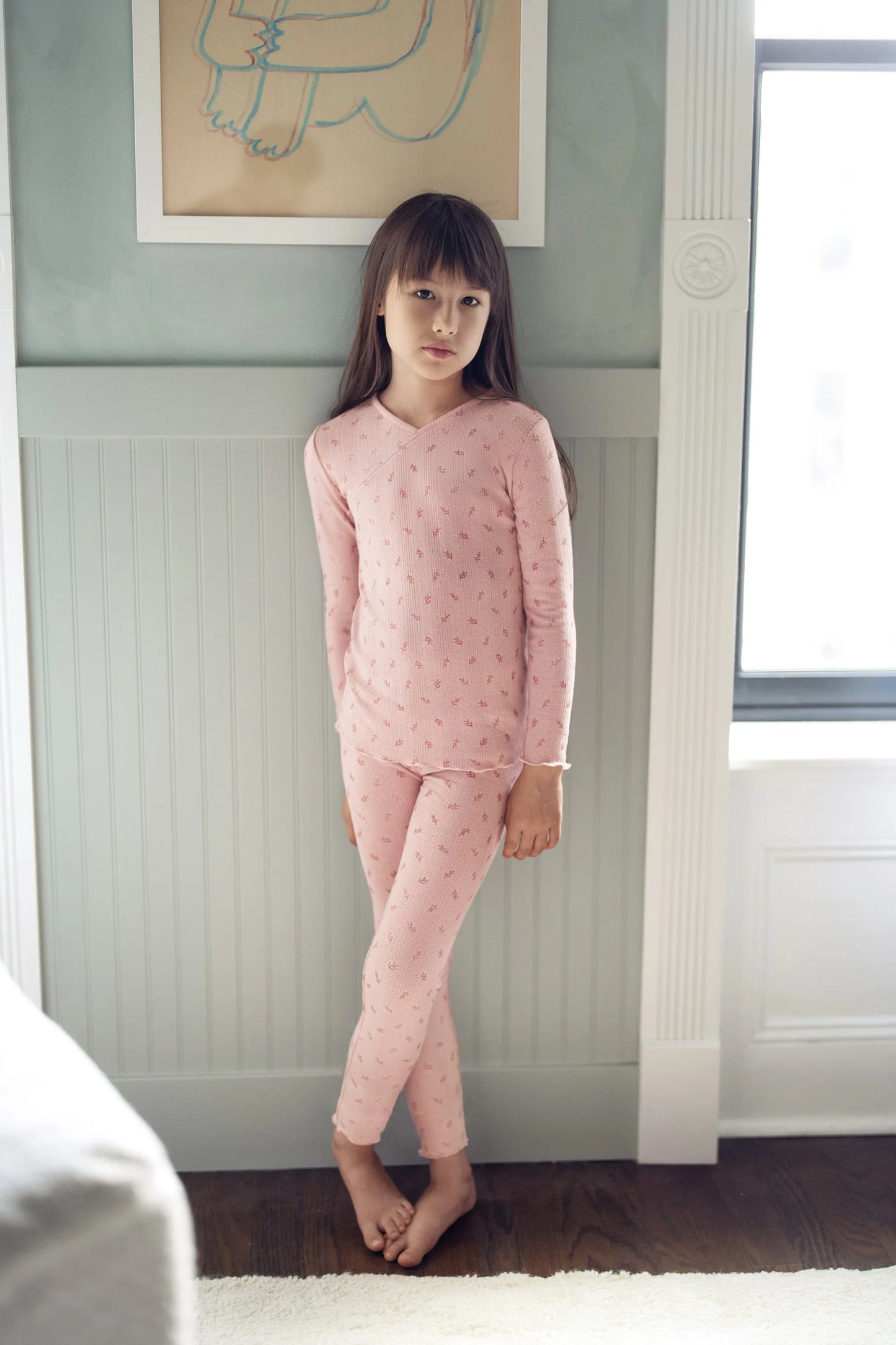 AS 2024 Ropa para bebé niña, conjuntos para niño, estampado floral, manga larga, para invierno