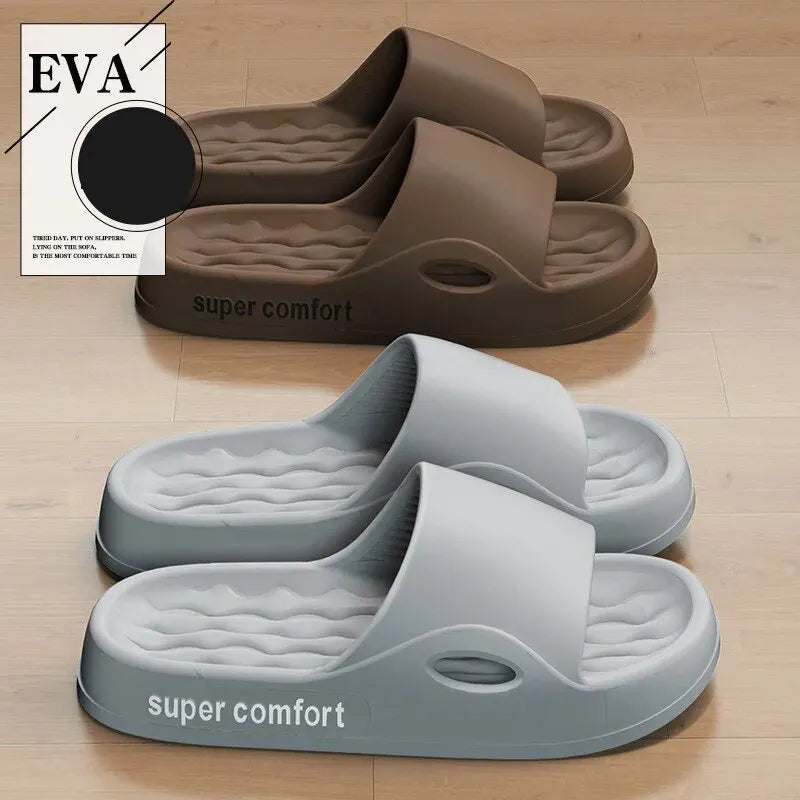 Pantuflas de plataforma gruesa para mujer, sandalias de suela suave con almohada, chanclas de verano para playa, chanclas antideslizantes, pantuflas de baño