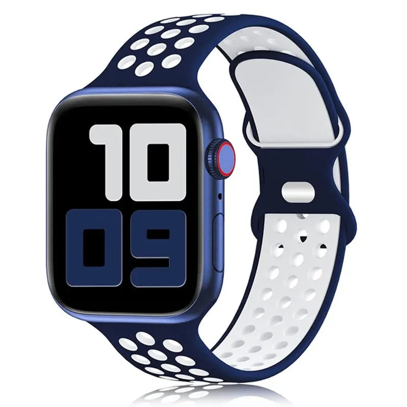 Correa deportiva para Apple Watch de 44 mm, 45 mm, Ultra 2, 49 mm, 40 mm, 41 mm, 42 mm, 45 mm, pulsera de silicona para iWatch Series 9, 8, SE, 7 y 3.