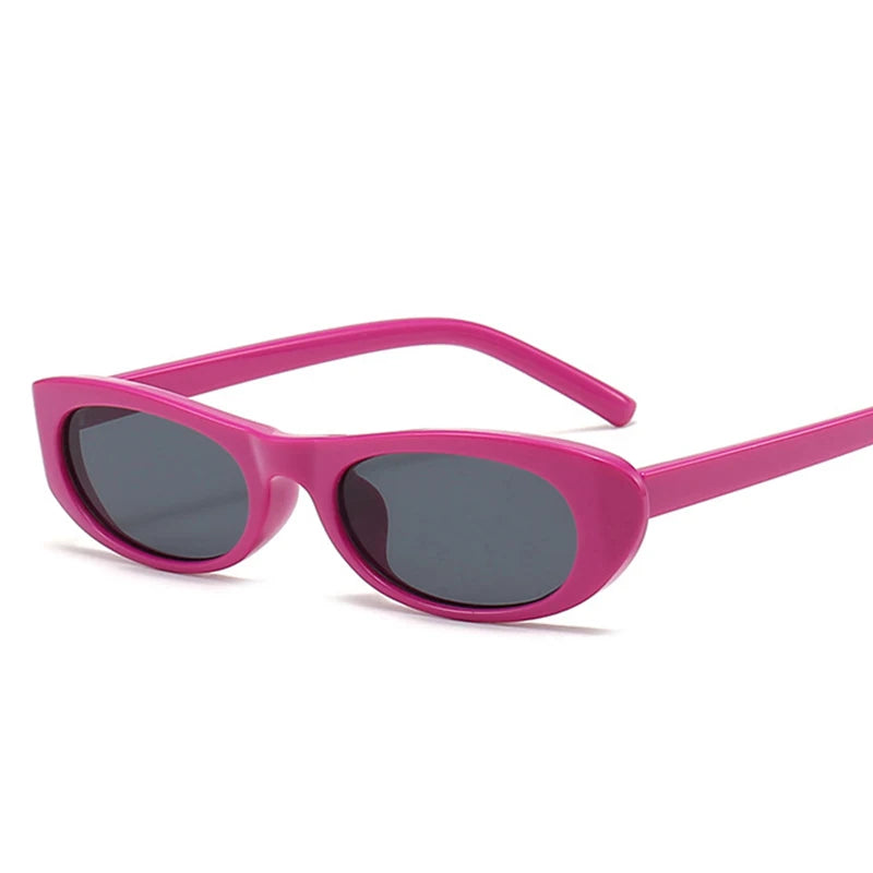 Gafas de sol ovaladas retro para mujer, montura pequeña negra, marca de moda, gafas de sol modernas con protección UV400 para mujer