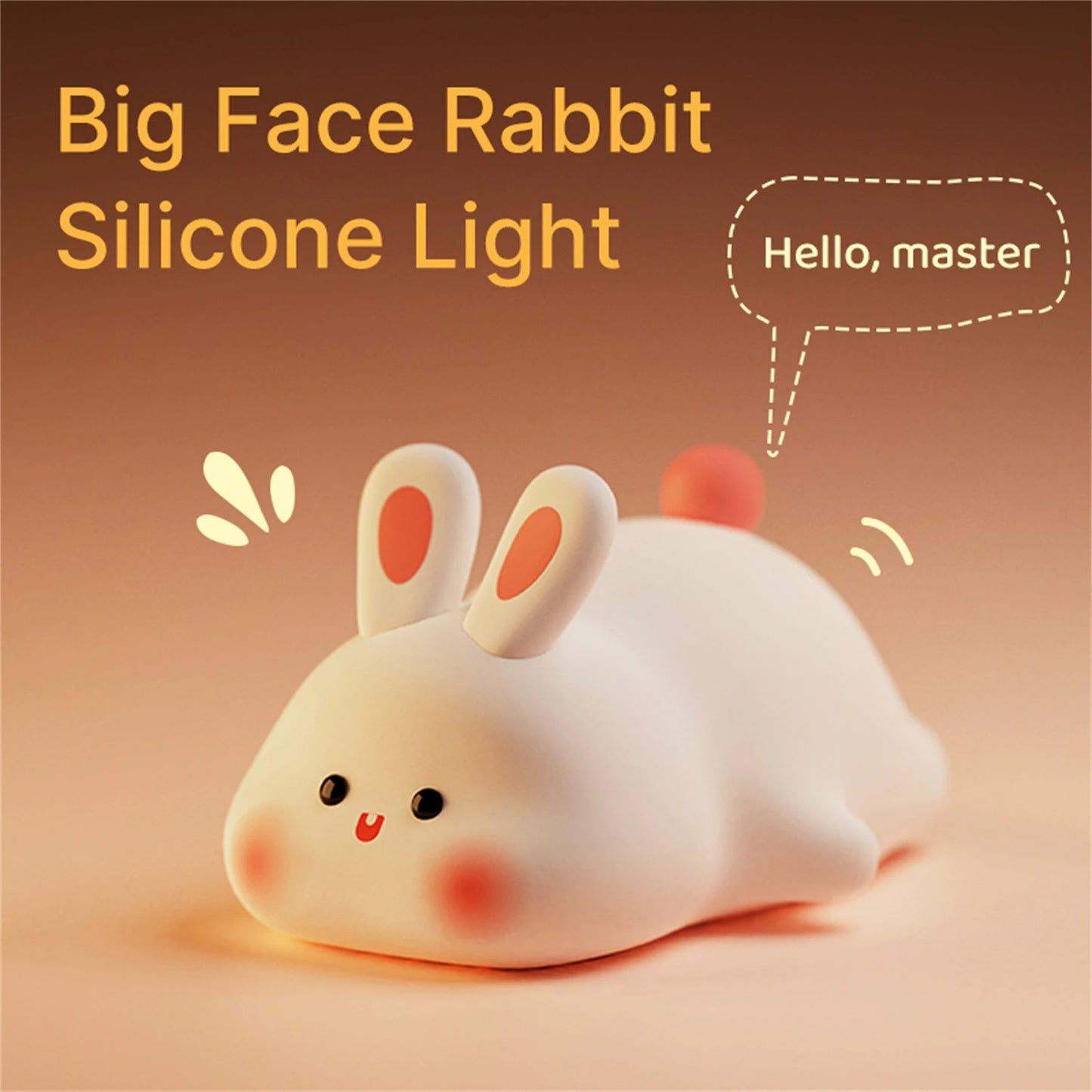 Cute Axolotl Night Light for Kids Bedroom Rabbit Animal Silicone Nursery Sleeping Lamp Touch Control Nightlights For Baby Gifts