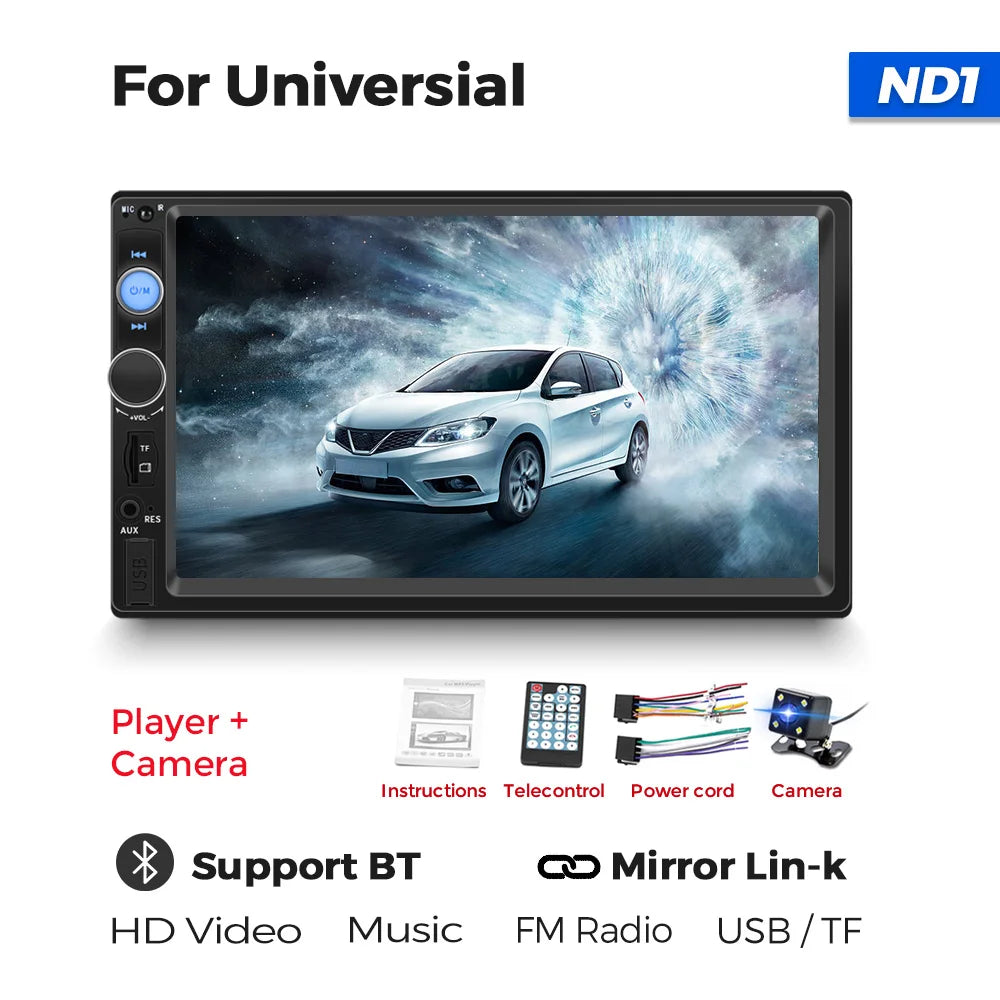 7 Inch HD Touch Screen Intelligent System Car Radio Multimedia Player For Universal Autoradio MP5 Camera TF Card Mirror Link USB