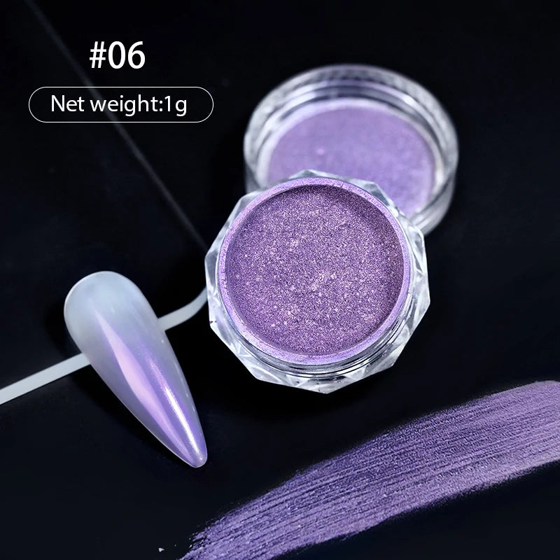 1 Box Cherry Pink Chrome Pearl Nail Powder Gradient Mirror Effect Nail Art Glitter Auroras Rubbing Dust Nail Art Manicure Decor