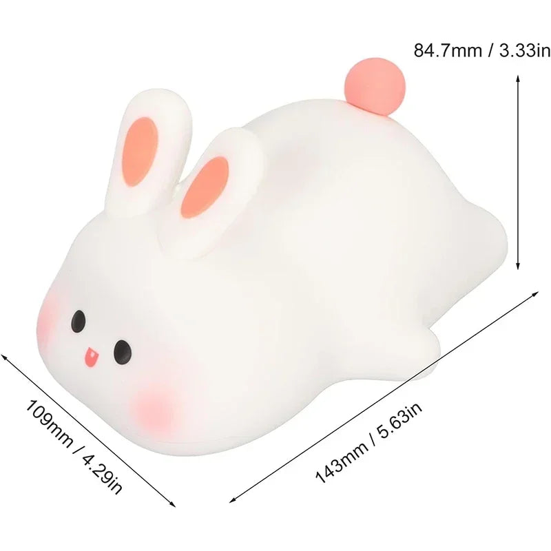 Soft Silicone Night Light - USB Rechargeable Touch Control 3-Level Dimmable Bedside Lamp for Nursery, Kids, Babies & Gift Decor