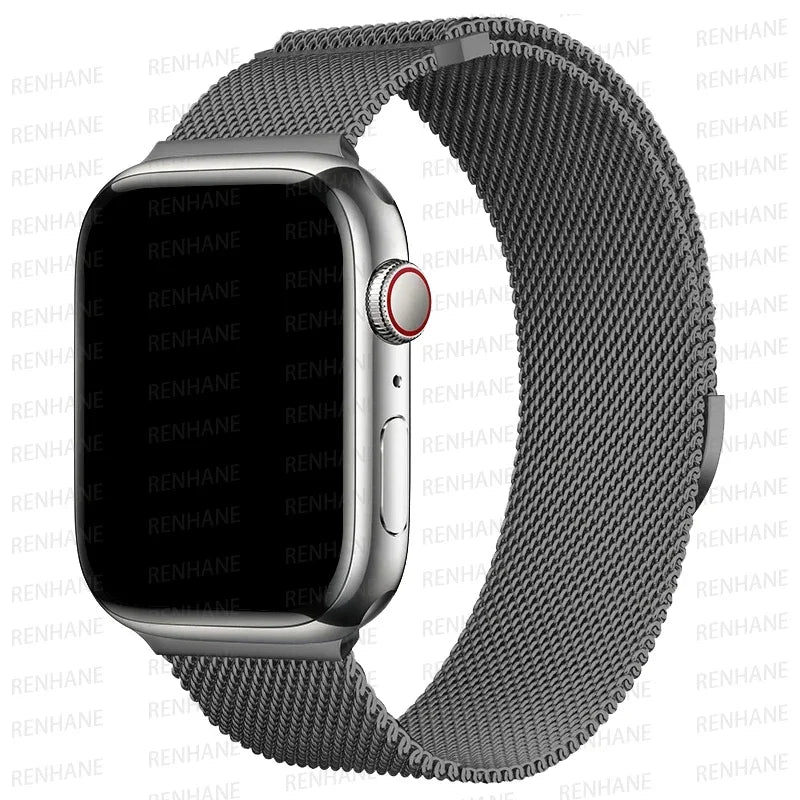 Correa Milanese Loop para Apple Watch Ultra Band 49 mm, 45 mm, 44 mm, 42 mm, 41 mm y 40 mm. Pulseras metálicas para iWatch SE series 9, 8, 7, 6, 5 y 46 mm.