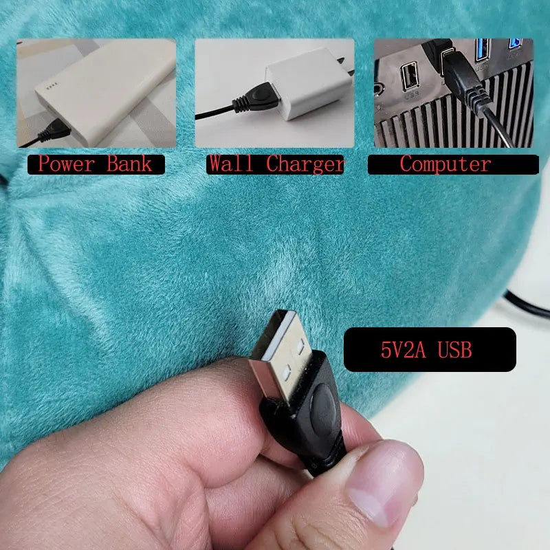 Calentador de pies eléctrico USB de 5 V/2 A para debajo del escritorio, almohadilla térmica de felpa para calentar las piernas en invierno.