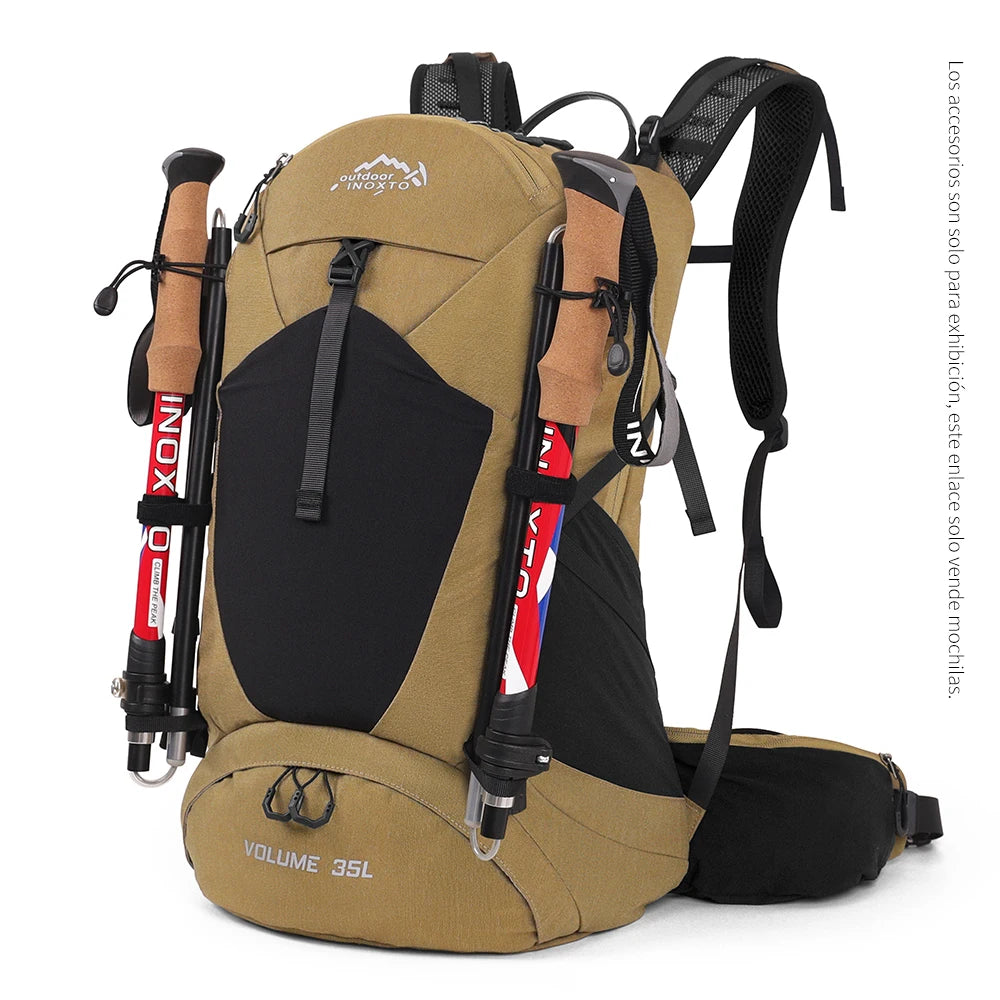Mochila de montañismo de 35 litros para hombre y mujer, bolsa de deporte al aire libre, impermeable, para acampar, senderismo y lluvia.