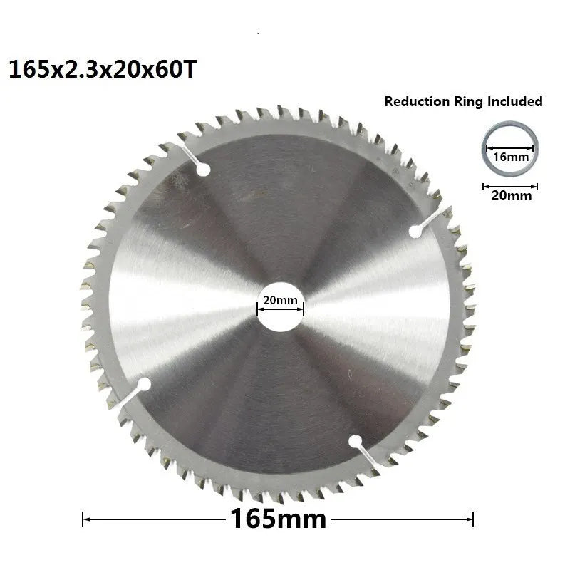 Circular Saw Blade 165mm Dia 24T/40T/48T TCT Carbide Disc for Woodworking Cutting Tools