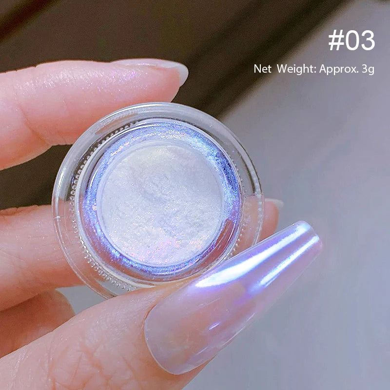 1 Box Cherry Pink Chrome Pearl Nail Powder Gradient Mirror Effect Nail Art Glitter Auroras Rubbing Dust Nail Art Manicure Decor