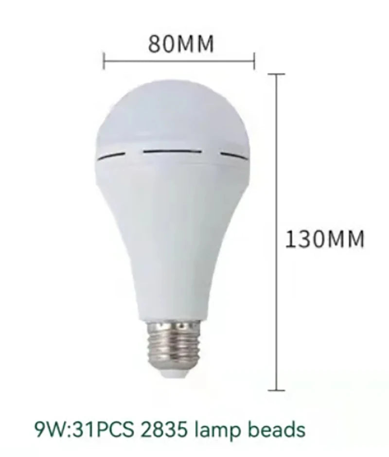 Bombilla LED de emergencia de 7 W, 9 W, 12 W y 15 W. Bombilla de bajo consumo con carga portátil. Bombilla de emergencia para cortes de energía en el hogar.