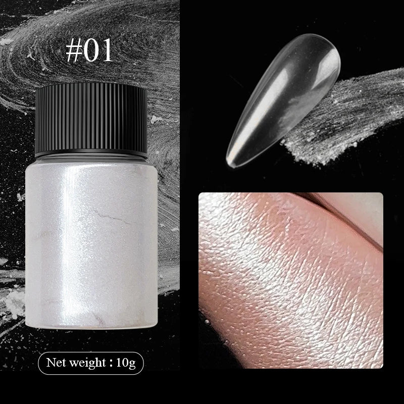 1 Box Cherry Pink Chrome Pearl Nail Powder Gradient Mirror Effect Nail Art Glitter Auroras Rubbing Dust Nail Art Manicure Decor