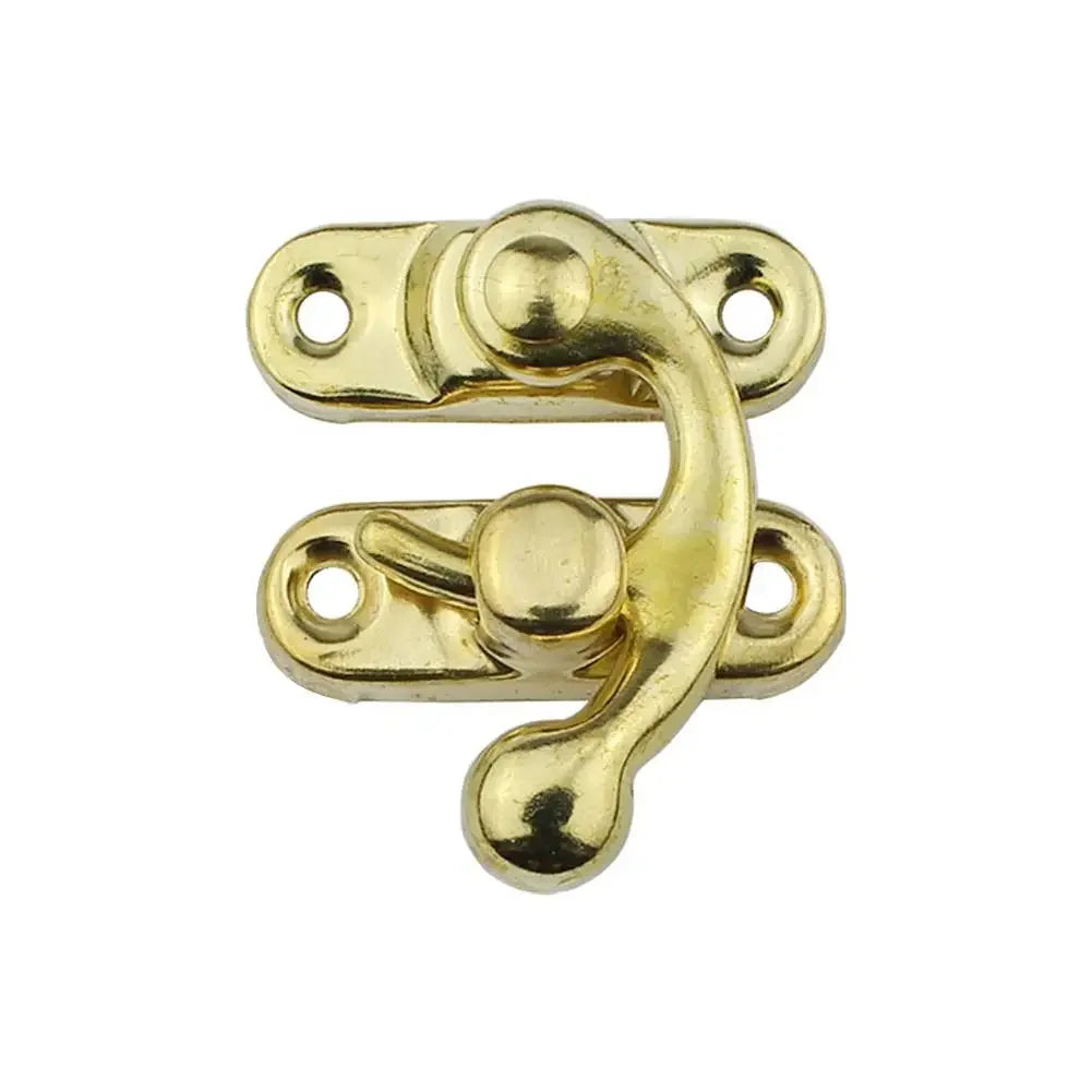 12pcs Left/Right Bronze Mini Vintage Toggle Hasp Hook Swing Arm Clasp Latch Metal Catch Curved Buckle for Jewelry Box Toolbox