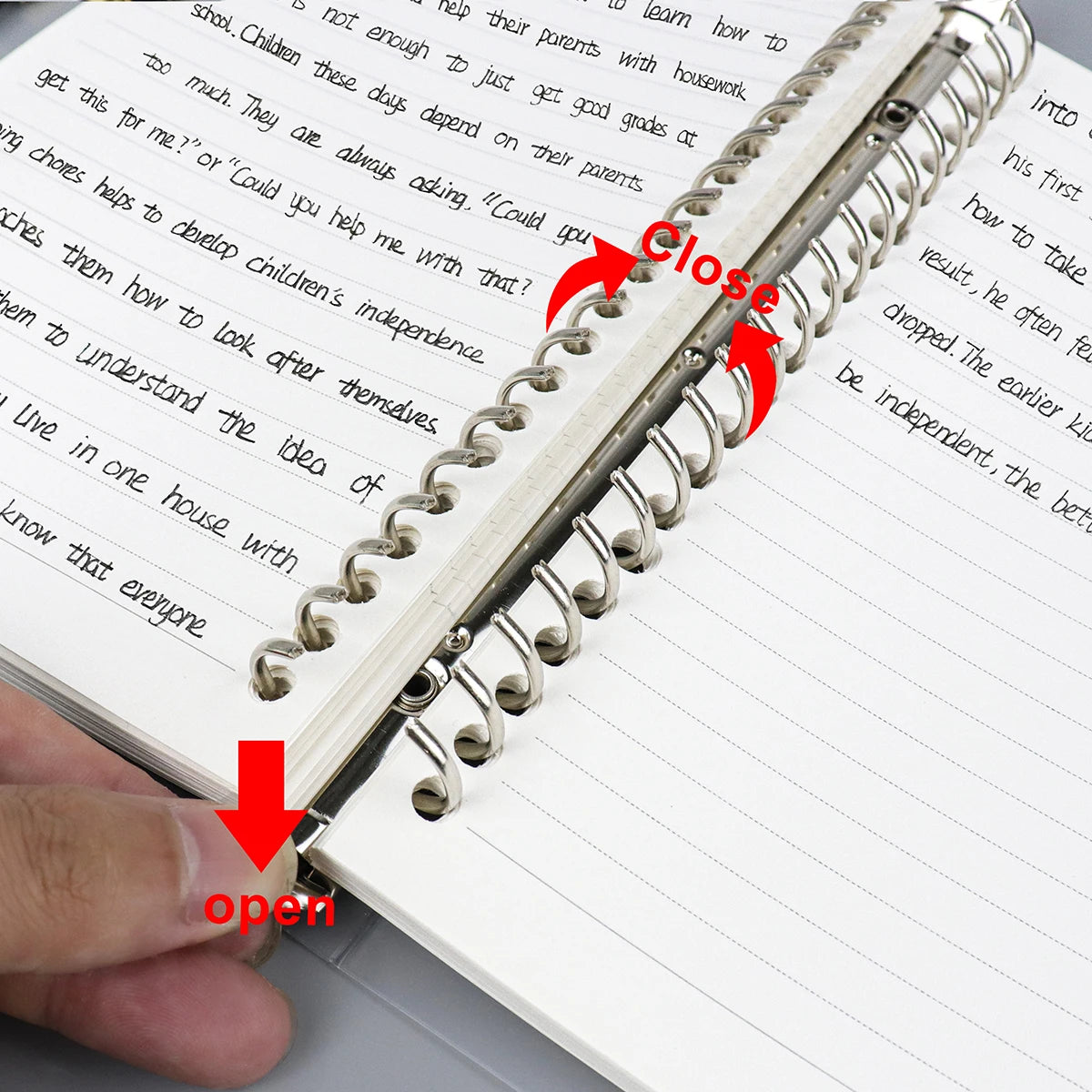 Cuaderno de hojas sueltas A4/B5/A5 con recambio, en blanco, líneas, cuadrícula y anilla metálica reemplazable. Material de oficina y escolar.