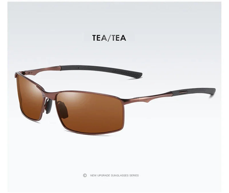 Gafas de sol polarizadas Aoron para hombre y mujer, con espejo para conducir, montura metálica, antirreflejos UV400, venta al por mayor