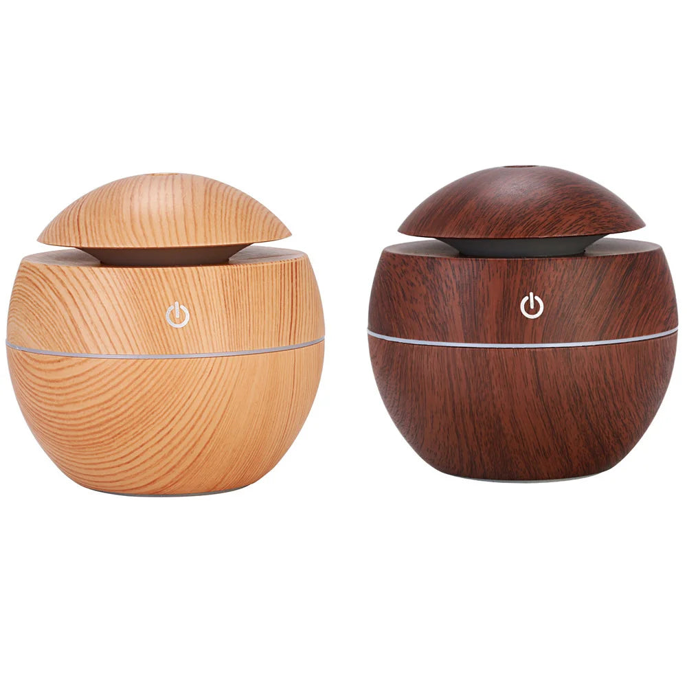 Humidificador eléctrico de aire con difusor de aroma, humidificador ultrasónico de madera con aceites esenciales, vaporizador frío para dormitorio.