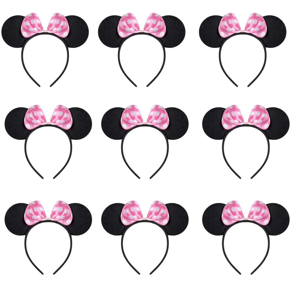 12 diademas con orejas de ratón para mujer y niña, venta al por mayor, para el pelo, para fiesta, cosplay, lazos, accesorios para el cabello de moda.