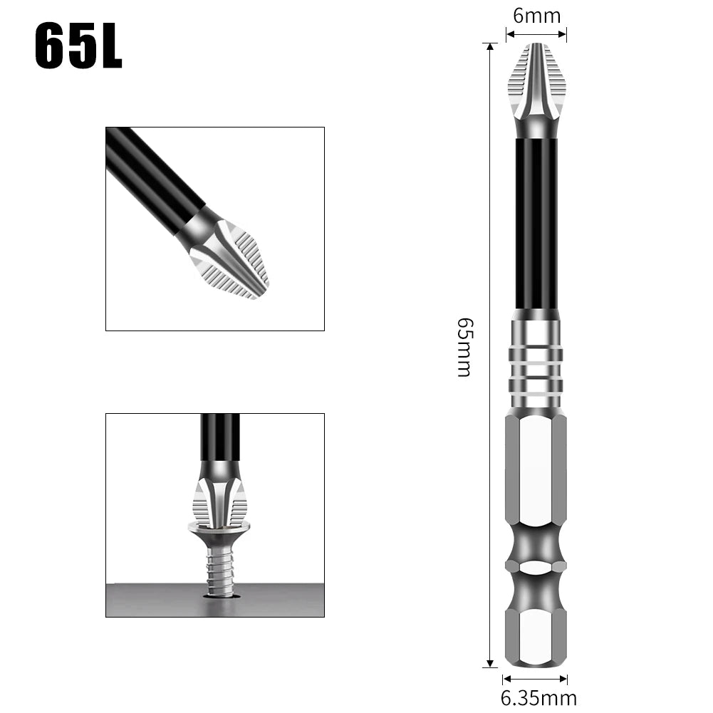 K5 Non-slip High Hardness Bit S2 Strong Magnetic 5A Black Non-slip Cross Head Electric Drill Electric Screwdriver Bit