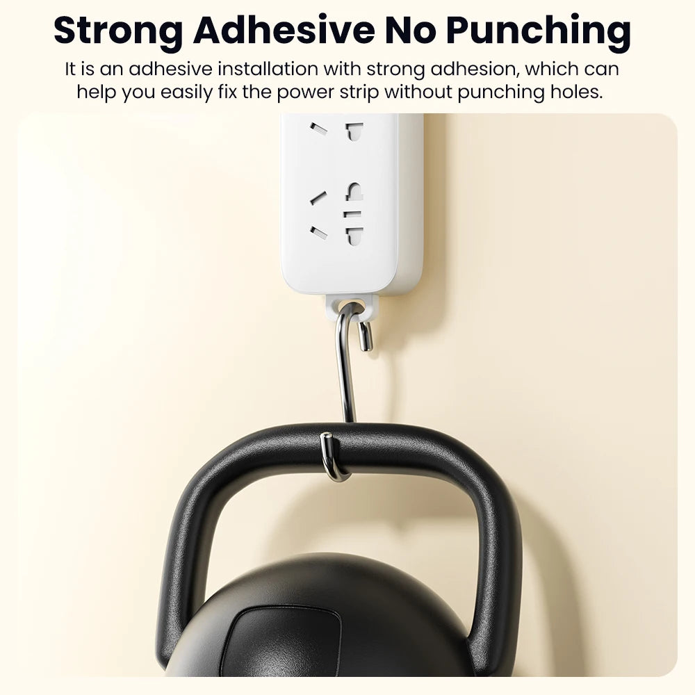 Toocki - Fijador de enchufes autoadhesivo para pared, sin perforaciones, para cocina, hogar y oficina