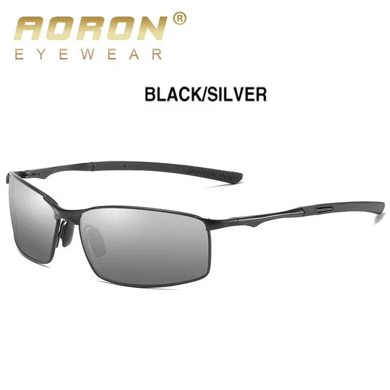 Gafas de sol polarizadas Aoron para hombre y mujer, con espejo para conducir, montura metálica, antirreflejos UV400, venta al por mayor