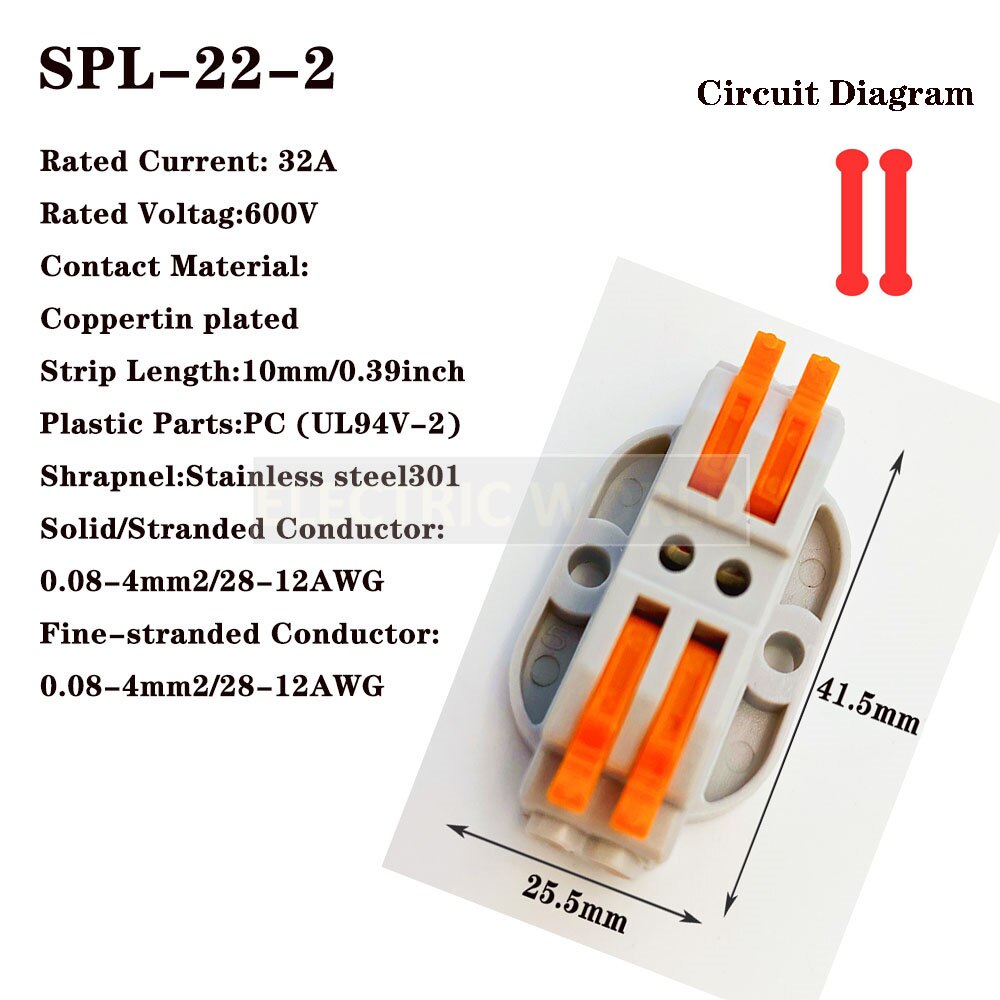 电线连接器SPL-42通用紧凑型接线连接器照明推入式接线端子连接器迷你快速电缆连接器
