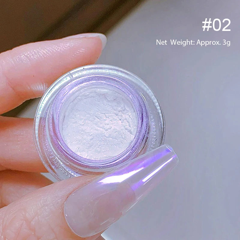 1 Box Cherry Pink Chrome Pearl Nail Powder Gradient Mirror Effect Nail Art Glitter Auroras Rubbing Dust Nail Art Manicure Decor