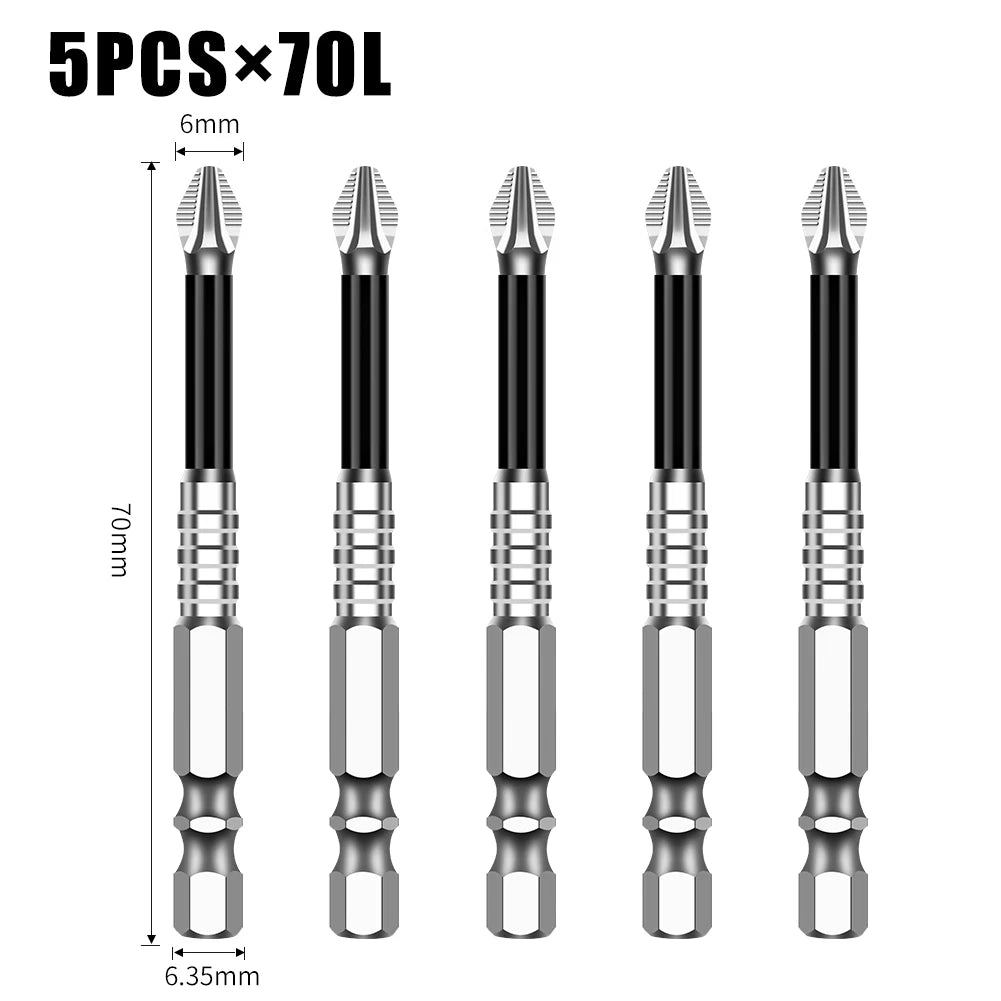 K5 Non-slip High Hardness Bit S2 Strong Magnetic 5A Black Non-slip Cross Head Electric Drill Electric Screwdriver Bit