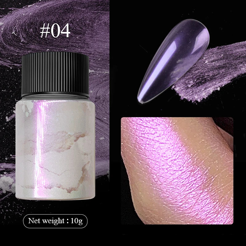 1 Box Cherry Pink Chrome Pearl Nail Powder Gradient Mirror Effect Nail Art Glitter Auroras Rubbing Dust Nail Art Manicure Decor