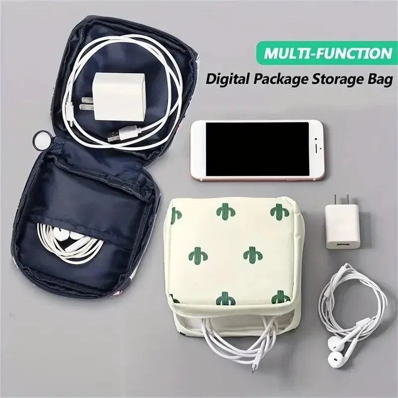 Bolsa de almacenamiento para compresas y tampones para mujer, organizador portátil impermeable con estampado de dibujos animados