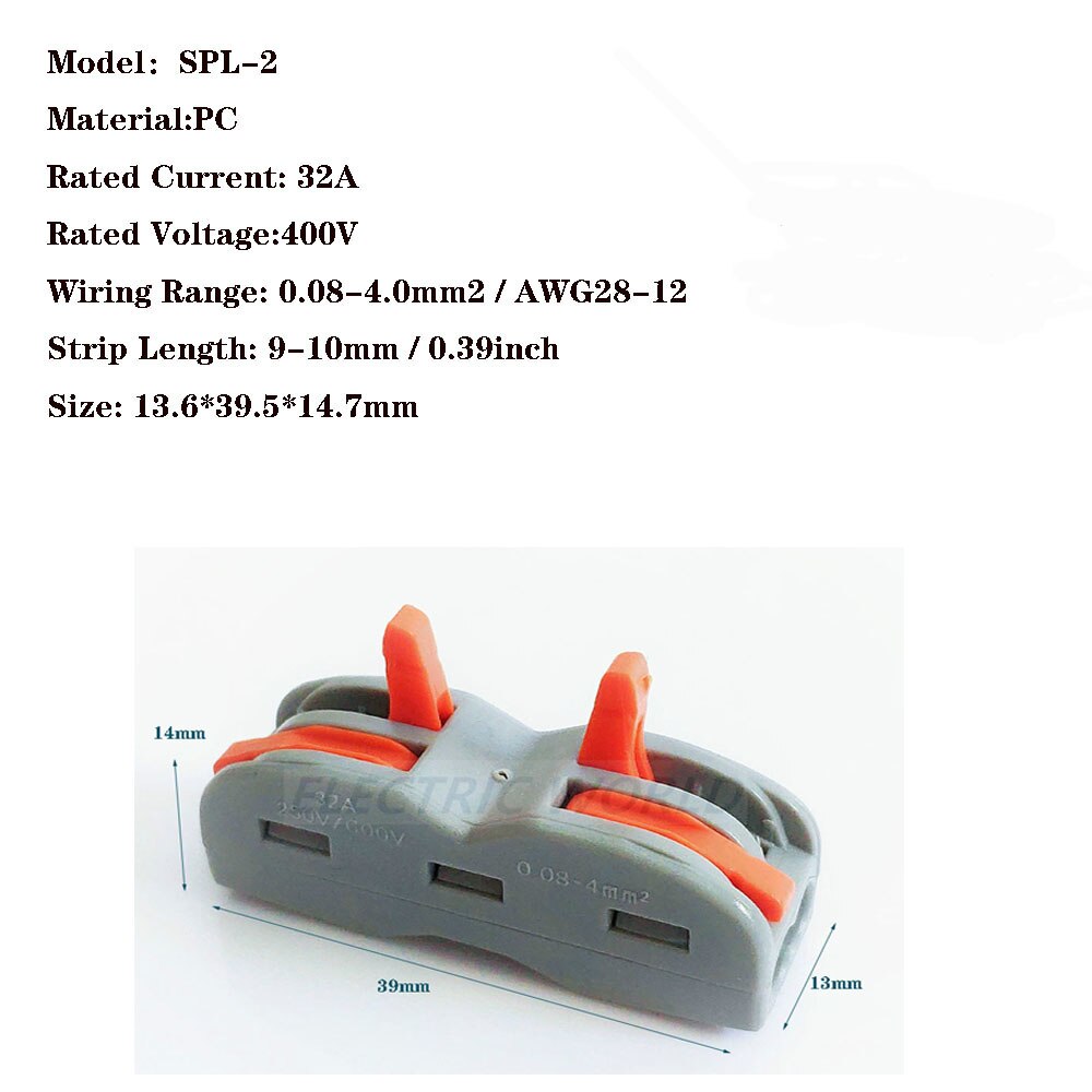 电线连接器SPL-42通用紧凑型接线连接器照明推入式接线端子连接器迷你快速电缆连接器