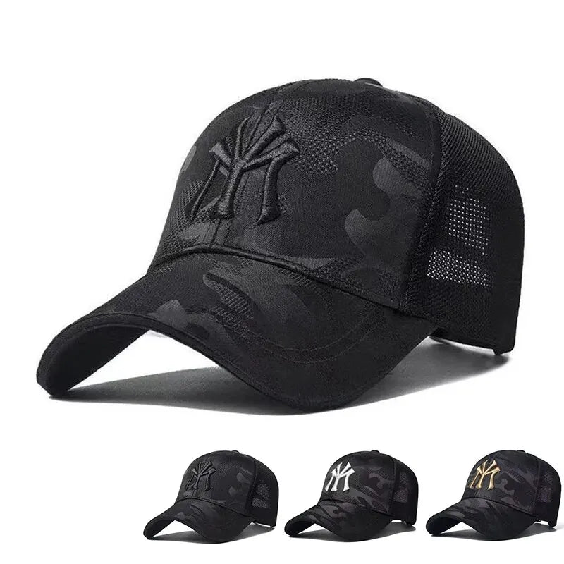 Gorra de béisbol unisex con bordado de letras, transpirable, para primavera y otoño, ajustable, informal, para exteriores, con protección solar