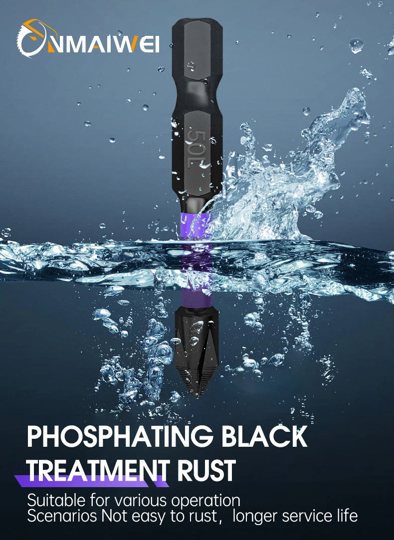 Non-Slip Impact Batch Head Strong Magnetic Cross High Torque Hardness Screw Waterproof Ph2 Screwdriver Bits Set