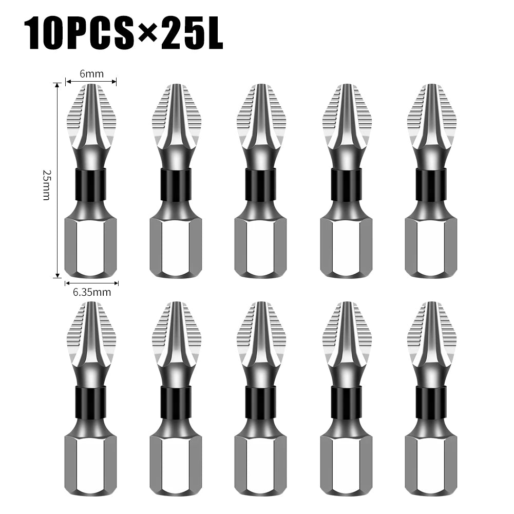 K5 Non-slip High Hardness Bit S2 Strong Magnetic 5A Black Non-slip Cross Head Electric Drill Electric Screwdriver Bit