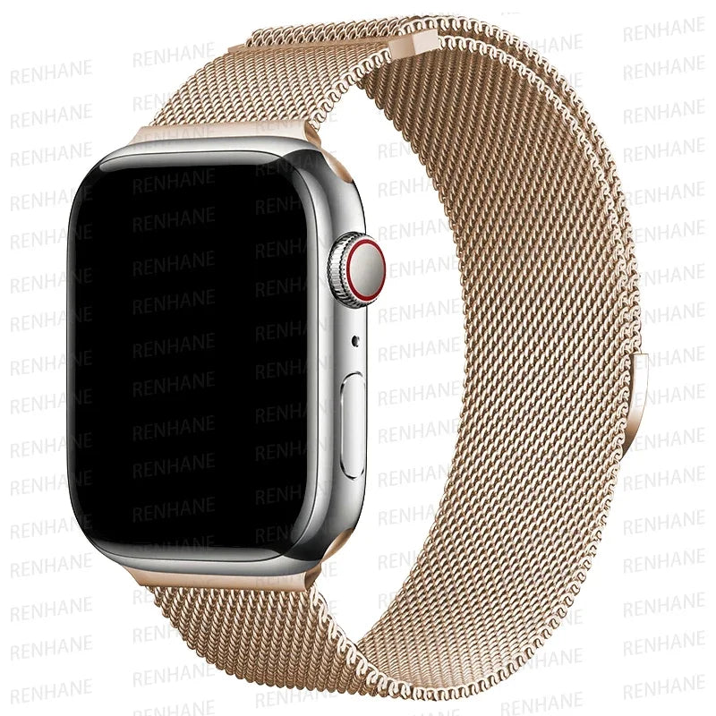 Correa Milanese Loop para Apple Watch Ultra Band 49 mm, 45 mm, 44 mm, 42 mm, 41 mm y 40 mm. Pulseras metálicas para iWatch SE series 9, 8, 7, 6, 5 y 46 mm.