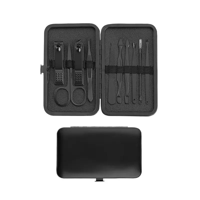 Juego de cortaúñas, estuche para cortaúñas, cortaúñas diagonal, herramientas de pedicura, palillo para orejas, herramientas mágicas para eliminar la piel muerta.